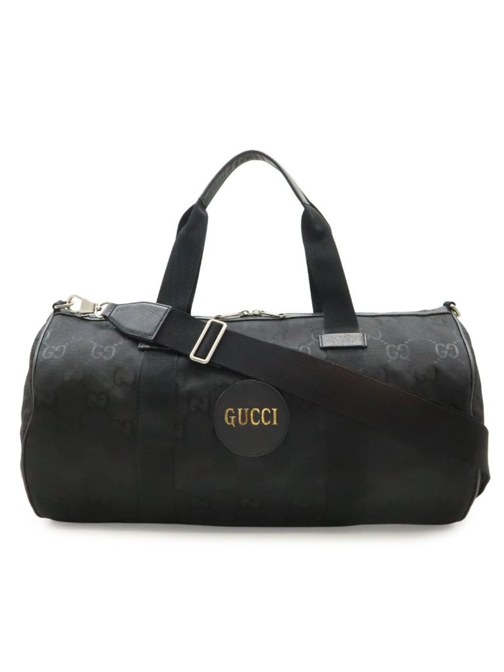Gucci Off the Grid Duffle Boston Bag 2-Way Nylon Canvas Black